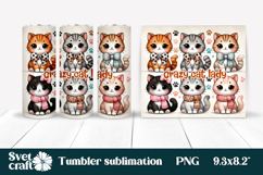 Cute cat tumbler sublimation | Crazy cat lady tumbler wrap Product Image 1