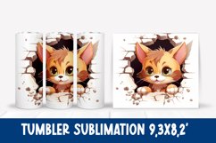 Cat hole tumbler sublimation PNG wrap Product Image 1