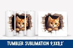Cat hole tumbler sublimation PNG wrap design Product Image 1