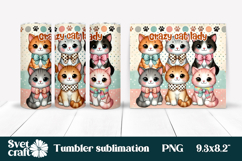 Cute cat tumbler sublimation | Crazy cat lady tumbler wrap Product Image 1