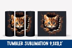 Cute cat hole tumbler sublimation PNG wrap design Product Image 1