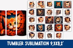 Cute cat tumbler sublimation wrap design PNG bundle Product Image 1