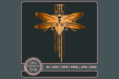 Elegant Dragonfly Cross SVG Cut File Product Image 1