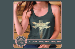 Elegant Dragonfly Cross SVG Cut File Product Image 2