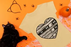 Halloween Mummy Bandage Love Heart with Eyes SVG Cut File Product Image 2