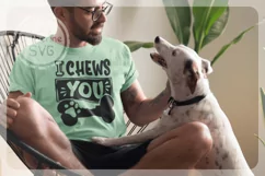 I Chews You Cute Dog Bone Paw Quote SVG Cut File Product Image 3