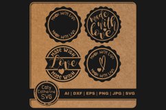 Made With Love DIY Round Circle Sticker Bundle SVG Cut File Product Image 1