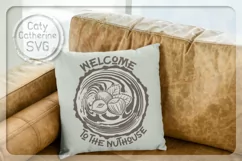 Welcome To The Nuthouse Funny Home Quote Wood Slice SVG Product Image 3