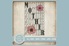 MOTHER with Flowers Mother's Day SVG Cut File Product Image 1