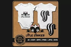Little Stinker Cute Skunk Baby SVG Cut File Product Image 1