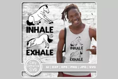 Inhale Exhale Funny Horse Yoga Pose SVG Cut File Product Image 1