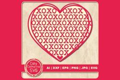 XOXO Valentine's Day Love Heart SVG Cut File Product Image 1