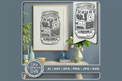 Mason Jar Baby Birth Announcement Add Your Own Stats SVG Product Image 1