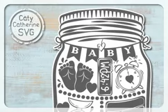 Mason Jar Baby Birth Announcement Add Your Own Stats SVG Product Image 2