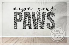 Wipe Your Paws Pet Dog Home Entrance Hall DIY Sign SVG Cut Product Image 2