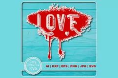 Love Spray Paint Grunge Love Heart Graphic SVG Cut File Product Image 1