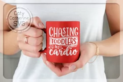 Chasing Toddlers Is My Cardio Funny Baby Kid Fitness Quote Product Image 2