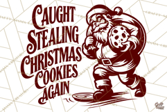 Caught Stealing Cookies| Funny Christmas SVG | Santa Png Product Image 3