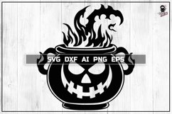Witch Cauldron SVG, Halloween Cut files PNG DXF Product Image 1