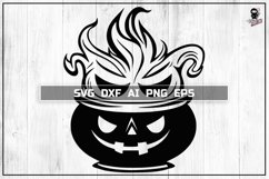 Witch Cauldron SVG, Halloween Cut files PNG DXF Product Image 1