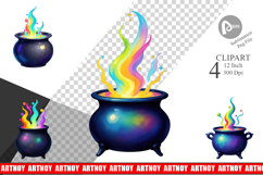 Iridescent Bubble Cauldron Clipart Product Image 1