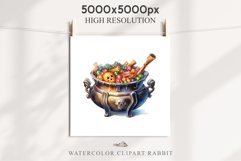 Cauldron With Candy Halloween Clipart PNG Scrapbooking Fairy Tale Art Image Watercolor Transparent Print illustration sublimation creepy printable digital watercolor Cauldron With Candy, spooky clipart, sublimation nursery, Creepy Witch art, halloween
