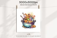 Cauldron With Candy Halloween Clipart PNG Scrapbooking Fairy Tale Art Image Watercolor Transparent Print illustration sublimation creepy printable digital watercolor Cauldron With Candy, spooky clipart, sublimation nursery, Creepy Witch art, halloween