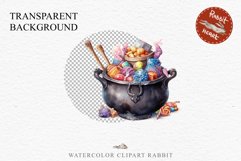 Cauldron With Candy Halloween Clipart PNG Scrapbooking Fairy Tale Art Image Watercolor Transparent Print illustration sublimation creepy printable digital watercolor Cauldron With Candy, spooky clipart, sublimation nursery, Creepy Witch art, halloween