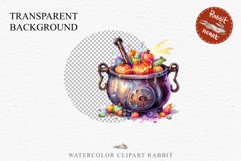 Cauldron With Candy Halloween Clipart PNG Scrapbooking Fairy Tale Art Image Watercolor Transparent Print illustration sublimation creepy printable digital