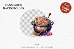 Cauldron With Candy Halloween Clipart PNG Scrapbooking Fairy Tale Art Image Watercolor Transparent Print illustration sublimation creepy printable digital watercolor Cauldron With Candy, spooky clipart, sublimation nursery, Creepy Witch art, halloween