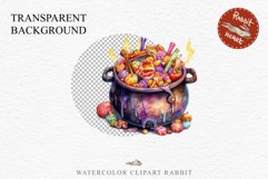 Cauldron With Candy Halloween Clipart PNG Scrapbooking Fairy Tale Art Image Watercolor Transparent Print illustration sublimation creepy printable digital watercolor Cauldron With Candy, spooky clipart, sublimation nursery, Creepy Witch art, halloween