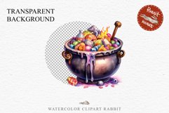 Cauldron With Candy Halloween Clipart PNG Scrapbooking Fairy Tale Art Image Watercolor Transparent Print illustration sublimation creepy printable digital watercolor Cauldron With Candy, spooky clipart, sublimation nursery, Creepy Witch art, halloween