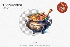 Cauldron With Candy Halloween Clipart PNG Scrapbooking Fairy Tale Art Image Watercolor Transparent Print illustration sublimation creepy printable digital watercolor Cauldron With Candy, spooky clipart, sublimation nursery, Creepy Witch art, halloween