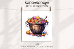 Cauldron With Candy Halloween Clipart PNG Scrapbooking Fairy Tale Art Image Watercolor Transparent Print illustration sublimation creepy printable digital watercolor Cauldron With Candy, spooky clipart, sublimation nursery, Creepy Witch art, halloween