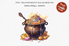 Cauldron With Candy Halloween Clipart PNG Scrapbooking Fairy Tale Art Image Watercolor Transparent Print illustration sublimation creepy printable digital watercolor Cauldron With Candy, spooky clipart, sublimation nursery, Creepy Witch art, halloween