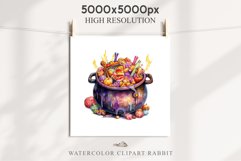 Cauldron With Candy Halloween Clipart PNG Scrapbooking Fairy Tale Art Image Watercolor Transparent Print illustration sublimation creepy printable digital watercolor Cauldron With Candy, spooky clipart, sublimation nursery, Creepy Witch art, halloween