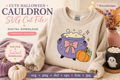 Cute Halloween Cauldron SVG Cut File | Halloween SVG Product Image 1