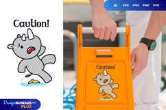Caution Wet Floor, Rhino Slipped Sticker Product Image 1