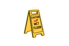 Caution Wet Floor Sign Board Laser Cut Template Product Image 2