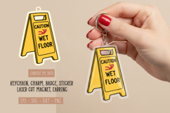 Caution Wet Floor Sign Board Laser Cut Template Product Image 1