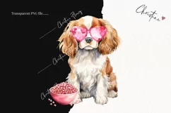 Valentine Cavalier Dog PNG | Valentine's Day Clipart Product Image 2