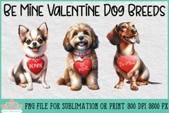 Be Mine Valentine Dog Breeds | Sublimation Clipart Product Image 1