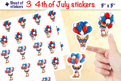 4th of July patriotic sticker, cute coyote animal sticker Product Image 1
