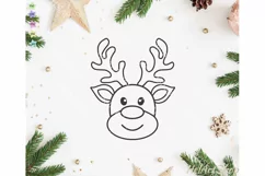 Reindeer Head svg, Cute Deer svg, Kids Christmas svg Product Image 2