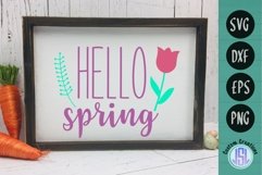 Hello Spring | Spring Quote SVG | SVG DXF EPS PNG Product Image 1