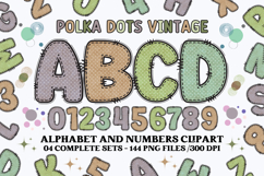 Polka Dot Vintage png Alphabet, polka dot letters doodle Product Image 1