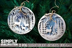 3D Paper Cut Christmas Deer Sublimation Ornament| PNG Product Image 3