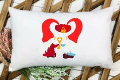 Couple Gnome valentine svg with hearts, key. Love you. SVG Product Image 6