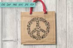 Flower SVG| Floral Peace SVG | Peace sign | Hippie SVG Product Image 6
