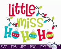 Little Miss Ho Ho Ho Kids Christmas Svg Design For Shirts Product Image 2